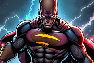 draw you a dc or marvel style comic book superhero