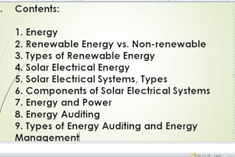 deliver lectures and will train you on energy auditing and renewable energy