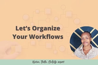 be your virtual assistant to organize your workflows in notion, clickup, trello