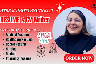write ats medical resume, healthcare, nursing, doctor cv and cover letter