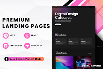 build premium next or react landing pages with responsive UI