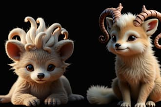 create realistic 3d animal or creature models with xgen hair, fur and  animation