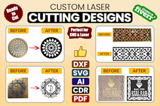 professional laser cut files svg, dxf, PDF