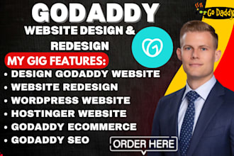 design godaddy website, redesign ecommerce godaddy website, wordpress hostinger