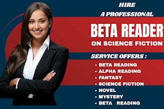 alpha, beta read fantasy scifi thriller , horror, historical mystery