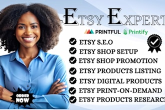 do etsy store creation, shop setup, etsy digital product, etsy SEO listing, pod