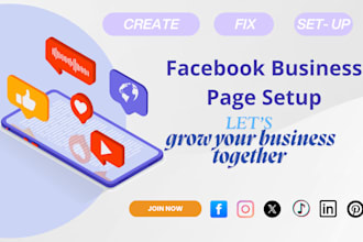 create, fix, and set up your facebook business page and social media accounts