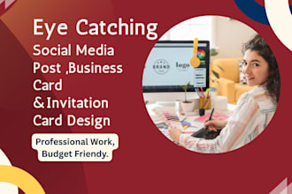 design eye catching post business card invitation card