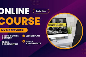 create online course content, ebook, lesson plan, and course script