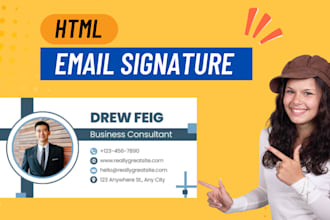 design a  professional clickable html email signature