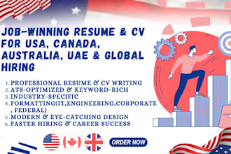 create job ready ats resumes cvs and cover letter for canada, USA, au, australia