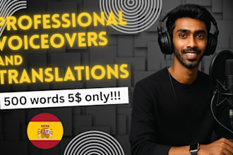 do spanish voiceover recordings and text translations in 24h