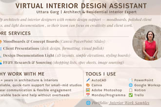 be your interior design virtual assistant for design and document support