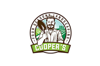 design modern bearded landscaping and snow removal logo