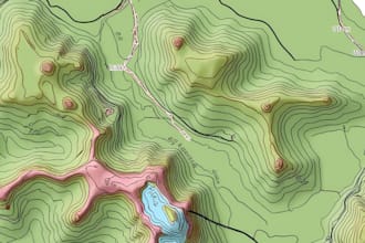make topographic survey, land surveying map, contours map, from point topo data