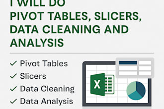 do pivot tables, slicers, data cleaning and analysis in excel