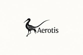 give a high quality 3d unique crane bird line art logo in 12 hours