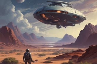 design spaceship, sci fi illustration and sci fi art