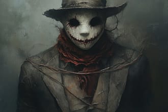 paint fantasy horror illustration and monster or creature