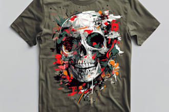 design a unique and edgy custom t shirt design