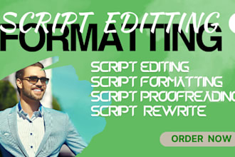 proofread edit format movie script screenplay feature film script movie editing