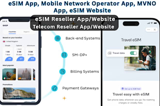 develop esim app, mobile network operator app, mvno app, esim website