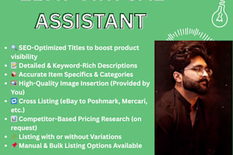 do ebay product listing, SEO optimization and product hunting