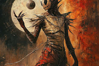 make character illustrations for dark horror and fantasy