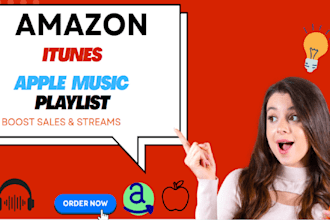 do organic amazon music promotion, itunes, apple music playlist