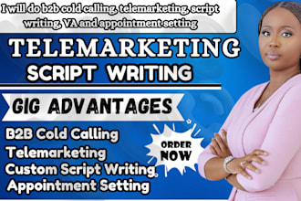 do b2b cold calling, telemarketing, script writing, VA and appointment setting