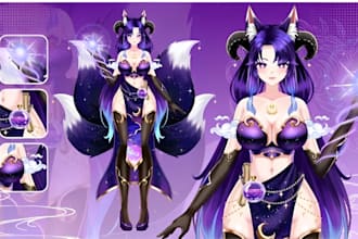 design male and female live2d vtuber model live2d model vtuber model in anime