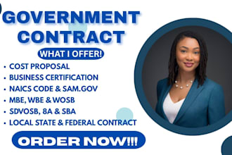 prepare winning bid proposal, contract research, rfi rfq, proposal bid, sam gov
