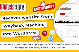 restore any website into wordpress from the wayback machine archive