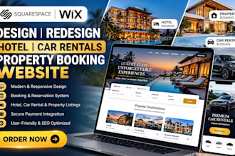 design redesign squarespace wix hotel car rentals property booking website