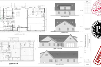 draft city permit blueprints structural drawings mep foundations floor plans