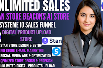 systeme io sales funnel, stan store, stan store marketing, stan store,beacons ai