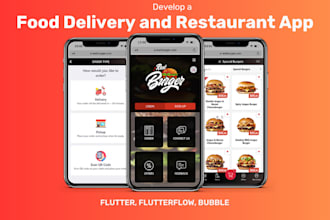 food delivery app, restaurant app, recipe app, parcel delivery app, courier app