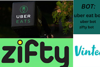 setup uber and zifty bot, uber eat bot and reactivate banned account