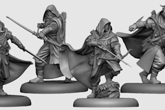 sculpt 3d dnd boardgame miniature, custom 3d dnd mini creatures for 3d printing