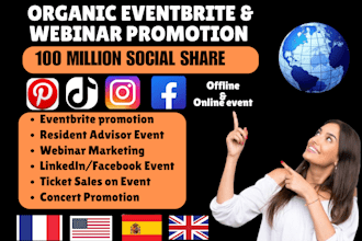 promote your event ticket sales, webinar, linkedin, facebook, event marketing