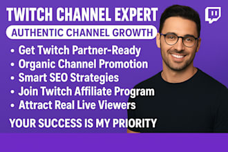 do organic twitch channel promotion to gain  viewers, real chatter, followers