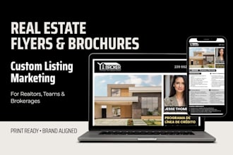 design real estate listing flyers and property brochures