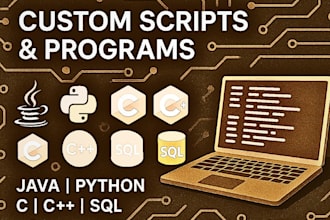 script java python bot c cpp sql database coding programming project developer