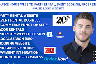 build bounce house website party rental event website house bounce website logo
