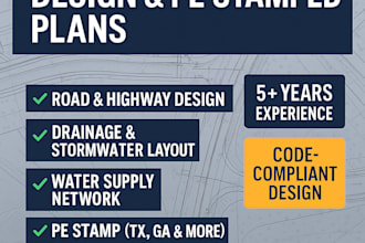 review, permit plan, framing, drainage, stormwater, water supply, road, pe stamp