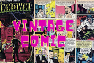draw retro comic, vintage cartoon, pop art illustration, horror cartoon
