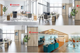 design office mockup google meet and zoom virtual wallpaper background with logo