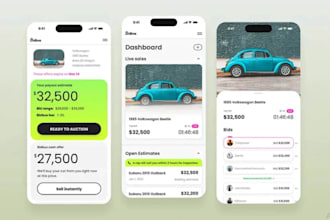 develop auction app, car auction website, appcar rental, rental website,