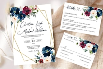 design unique wedding, birthday and invitation cards