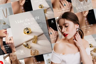 design minimalist jewelry ads and social media posters to elevate your brand